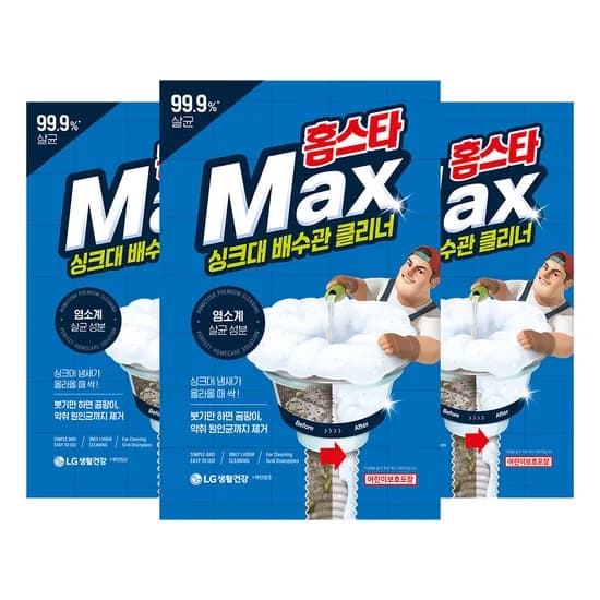 홈스타 맥스 싱크대 배수관 클리너 680ml 3개