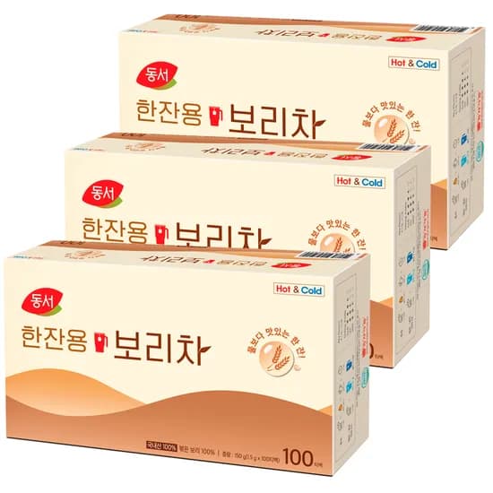동서 한잔용 보리차 1.5g 100개입 3개