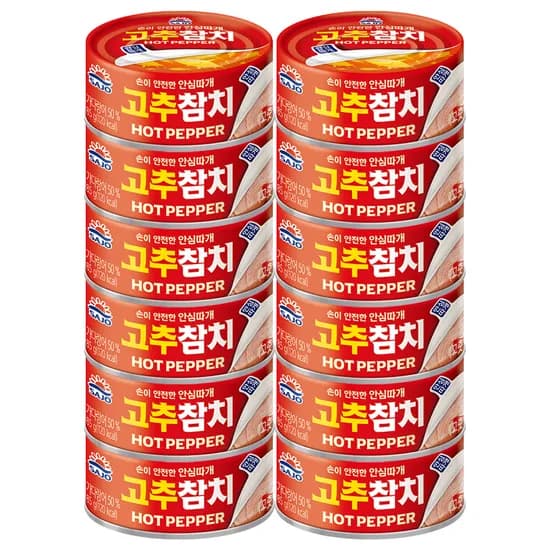 사조 고추참치 안심따개, 85g, 12개