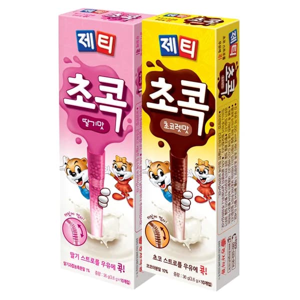 제티 초콕 2종 초코맛 딸기맛 17g 20T 2개