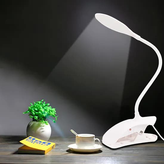 USB LED 클램프 조명, 화이트, 1개