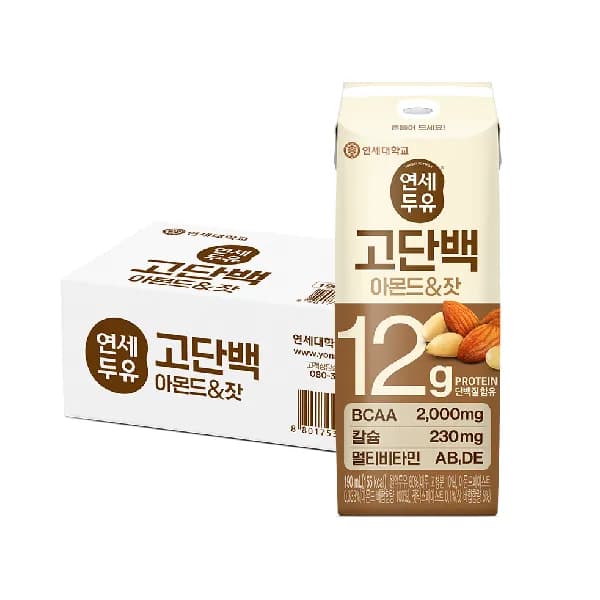 연세두유 고단백 아몬드&잣 190ml 24팩 18,900원