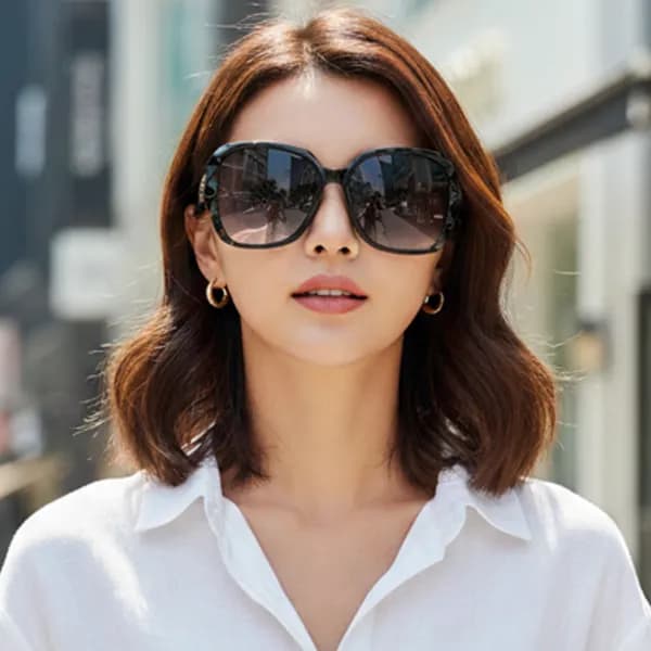 그라데이션 오버 선글라스 블랙 1개