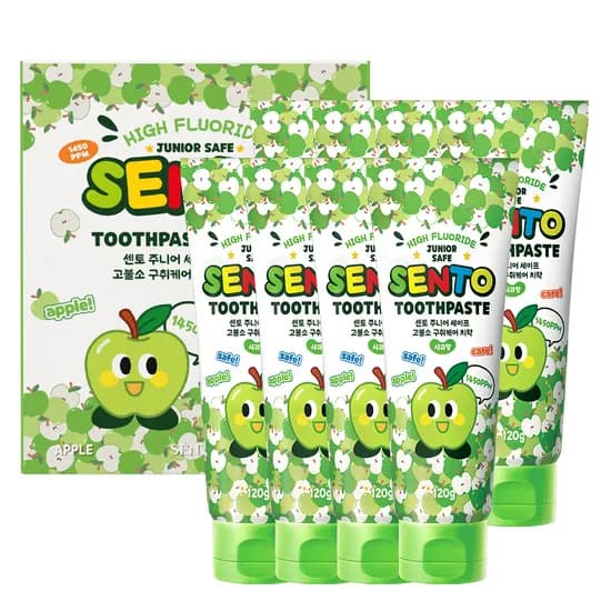 센토 주니어 세이프 고불소 구취케어 치약 사과향, 120g, 8개