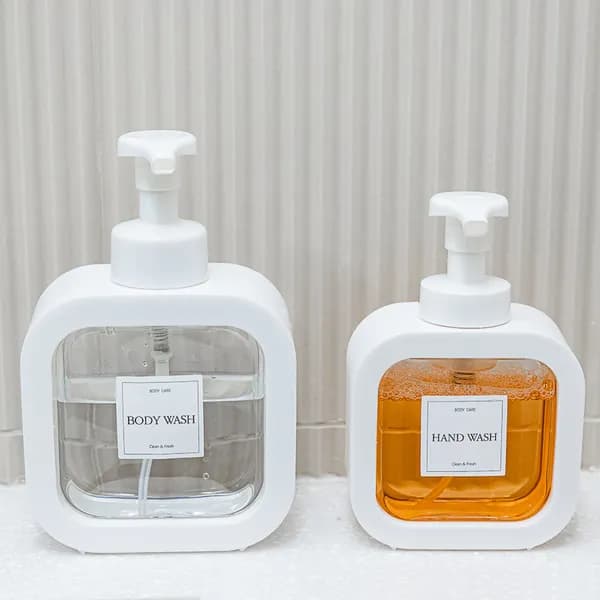 스퀘어 거품형 디스펜서 공병 화이트 500ml 1개