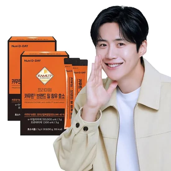 뉴트리디데이 프리미엄 카무트 브랜드 밀 함유 효소 3g 30포 2개