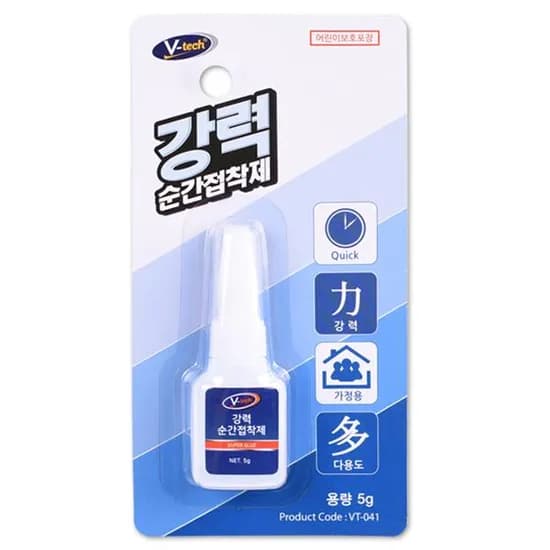 브이텍 강력 순간접착제 다용도 본드 유리 금속 경화제 VT-041, 5g, 1개