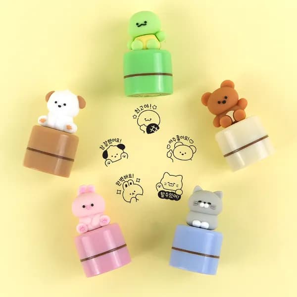 핑크풋 미니 피규어 스탬프 고양이 1개 4,400원