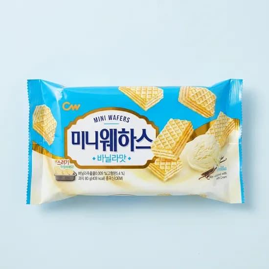 청우식품 미니 웨하스 바닐라맛 80g 2개