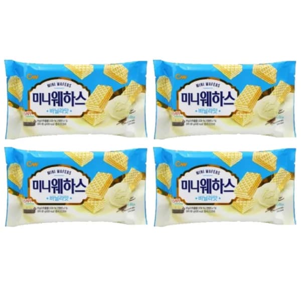 청우식품 미니 웨하스 바닐라맛 80g 4개