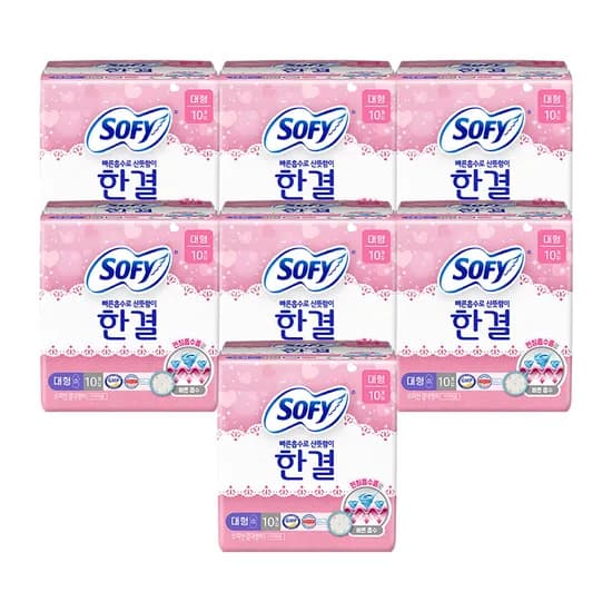 쏘피 한결 패드형 생리대 대형 10개입 7팩