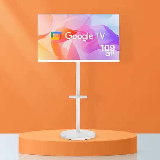 무빙라이프 43인치 FHD 구글 스마트 삼탠바이미세트 이동식 TV 109cm 화이트 세트 스탠드형 고객직접설치 1개