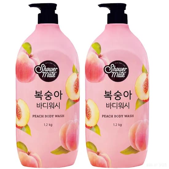 샤워메이트 프레시 네이처 바디워시, 복숭아, 1.2kg, 2개