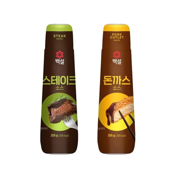 CJ제일제당 백설 스테이크 소스 255g + 돈까스 소스 255g 1세트