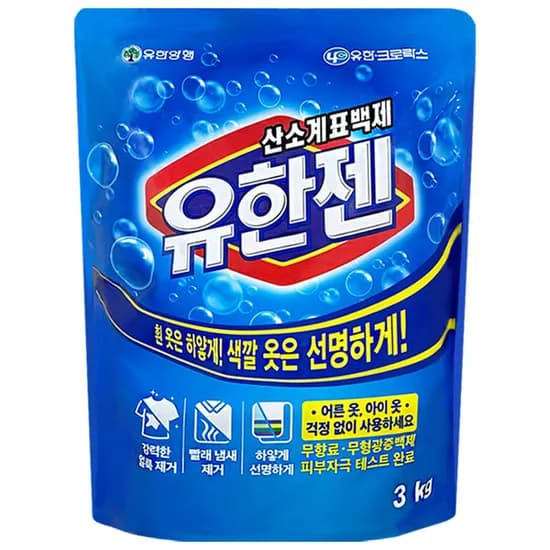 유한젠 산소계표백제 분말형 리필 3kg 1개