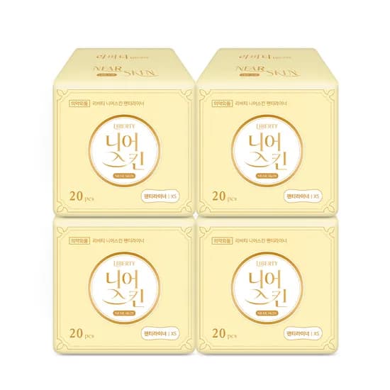 리버티 니어스킨 팬티라이너, 롱, 20매, 4팩