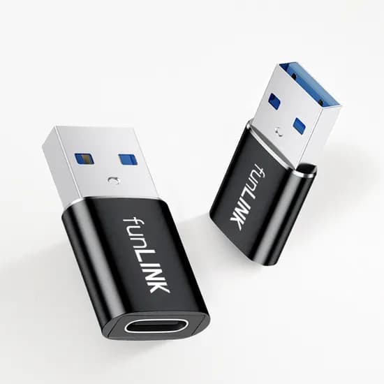 펀링크 Type-C to USB A 3.0 변환 젠더, 블랙, 1개