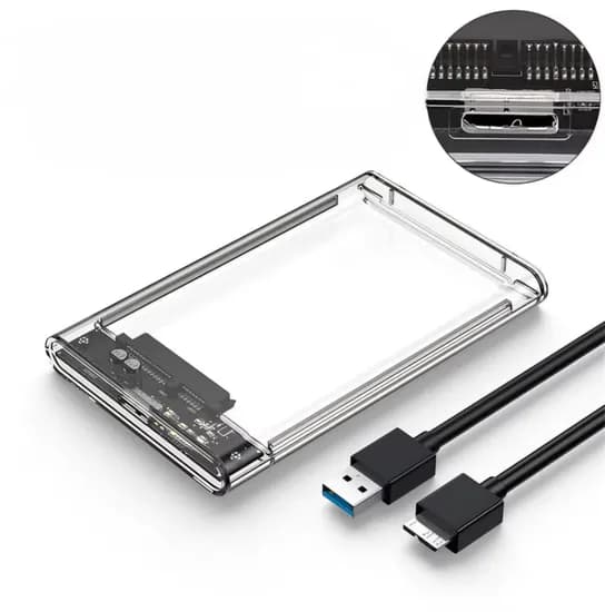 USB 3.0 5Gbps 2.5인치 투명 하드케이스, 1개