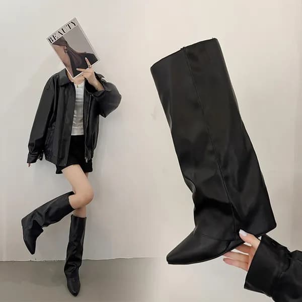 모던블랙 웨지 워머 롱부츠 블랙 240mm 1개