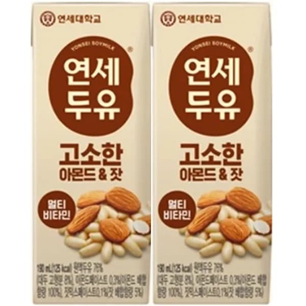 연세 고소한 아몬드&잣 두유 190ml 96개 48,900원