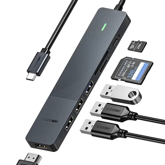 코드웨이 USB C타입 7IN1 노트북 맥북 멀티허브, 그레이, 1개