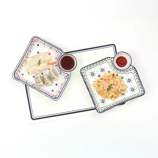 폴라브 만두접시, 로즈 + 클로버, 1세트