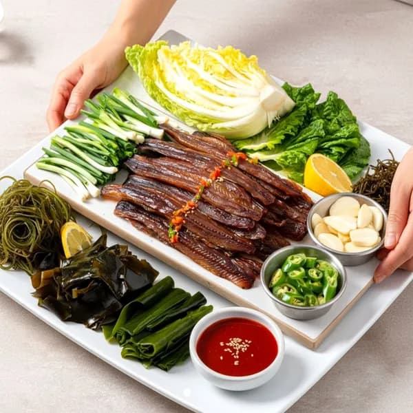 구룡포 해풍 과메기 덕장직송 명품 야채세트 한상, 꽁치 5미(10쪽), 1세트