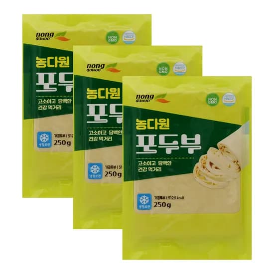 농다원 포두부 건두부 두부피 250g 3개
