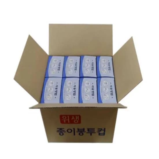 납작컵 봉투컵, 흰색, 6.1x9.3cm, 4000매, 1개