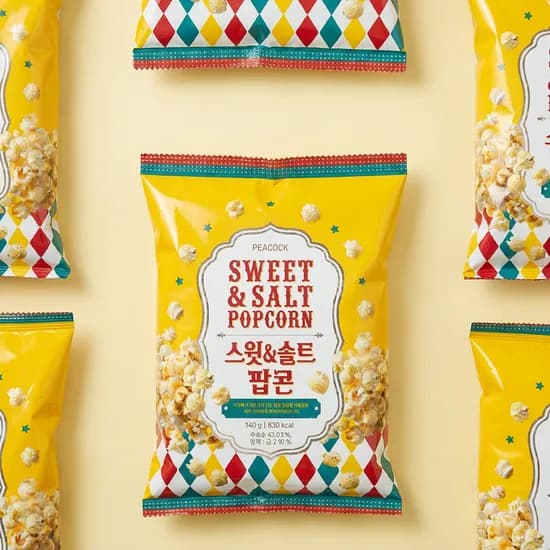 피코크 스윗&솔트 자이언트 팝콘 450g 3개