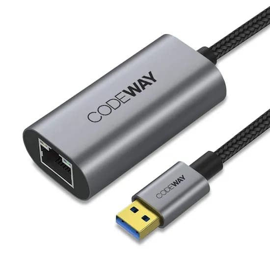 코드웨이 USB 3.0 유선랜카드, 그레이, 11cm, 1개