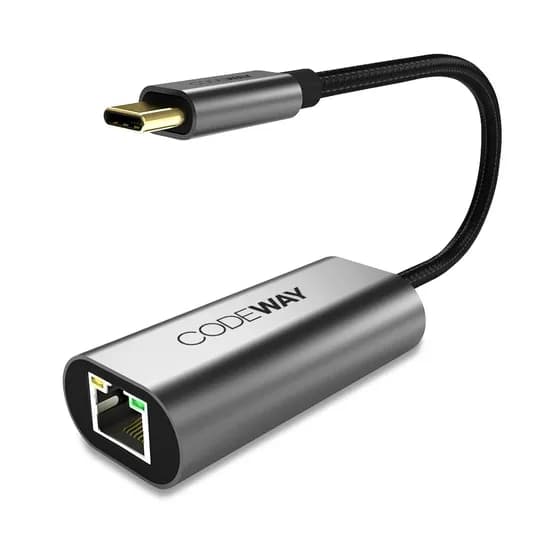 코드웨이 USB C타입 유선 랜카드 그레이 11cm 1개