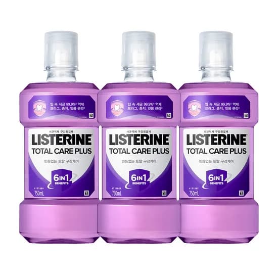 리스테린 토탈케어 플러스 구강청결제 750ml 3개