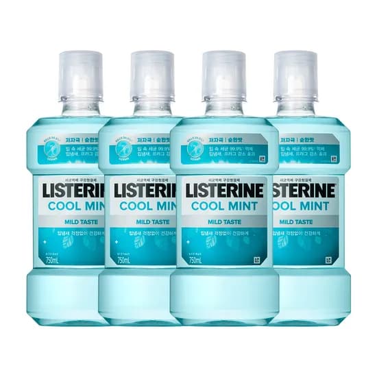 리스테린,리스테린 쿨민트 마일드 구강세정제,750ml ,4개