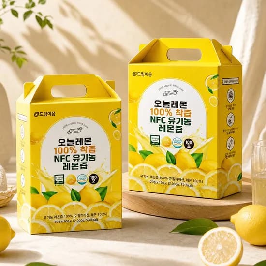 드림이음 오늘레몬 100% 착즙 NFC 유기농 레몬즙 20g 100포 2박스