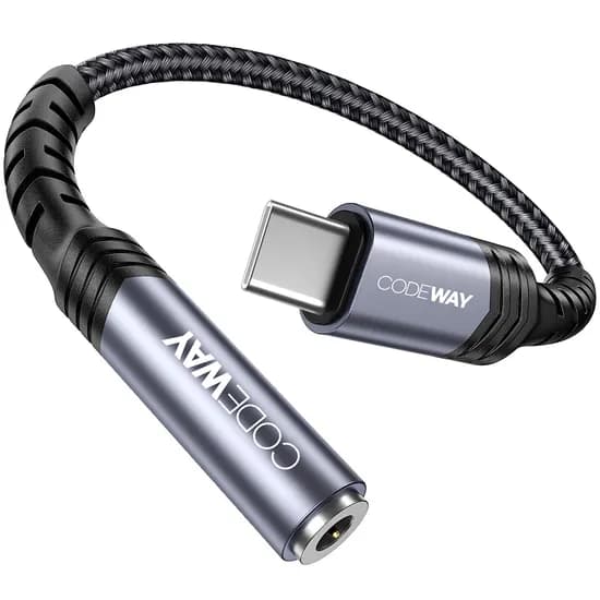 코드웨이 USB C타입 to 3.5 이어폰 젠더, 그레이, 1개