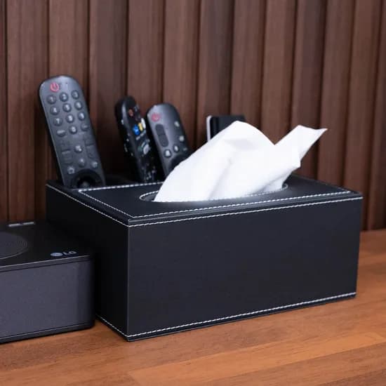 베러바이즈 모던 가죽 티슈케이스 플레인 블랙 1개