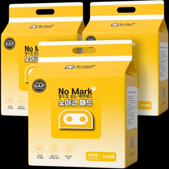 노마크 발도장 없는 배변패드, 표준형, 100매입, 3팩
