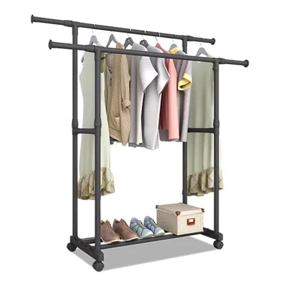 2단 블랙 행거 90~150x40x90~155cm 1개