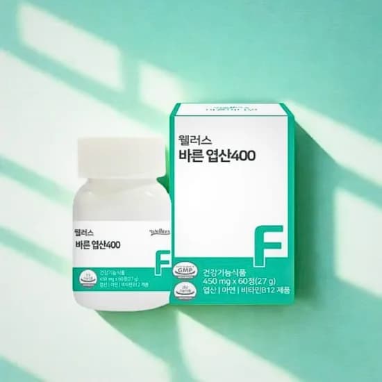 웰러스 바른 엽산400 450mg 60정 1개