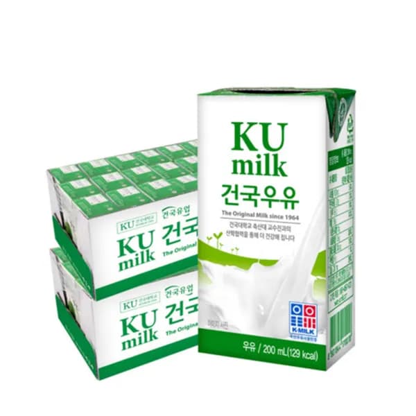 건국유업 멸균우유 200ml 48개
