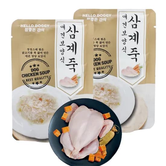 헬로도기 강아지죽 삼계죽, 80g, 10개