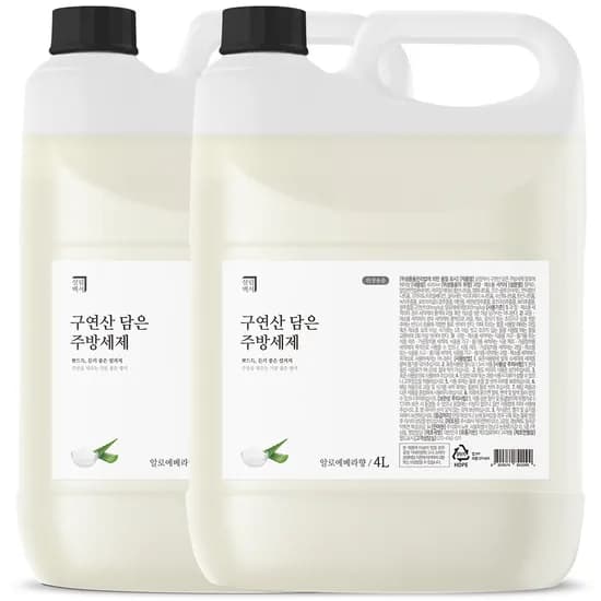살림백서 구연산 담은 주방세제 알로에베라향 4L 2개