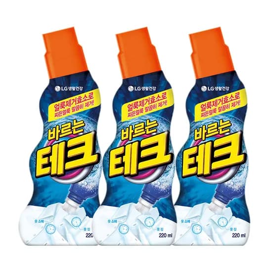 LG생활건강 바르는 테크 얼룩제거제 220ml 3개