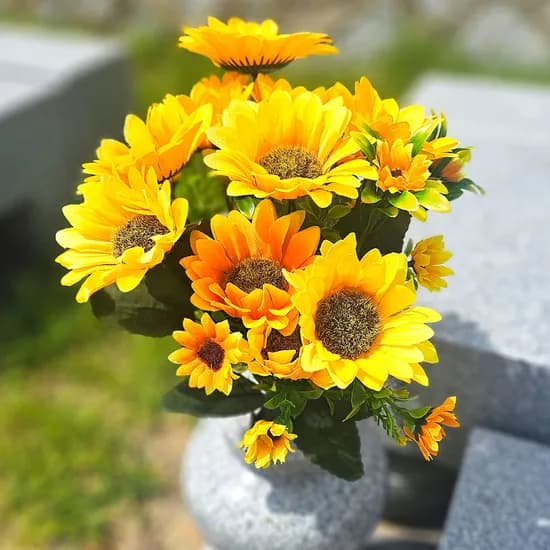 오브꽃스 썬 해바라기 긴줄기 조화 옐로우 1개