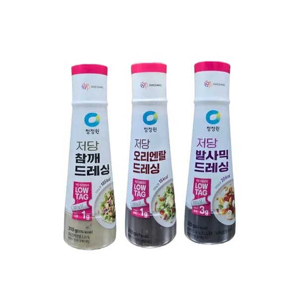 청정원 저당 참깨드레싱 + 저당 오리엔탈드레싱 + 저당 발사믹드레싱 1세트