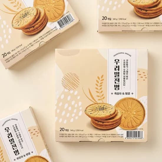 우리밀전병 흑임자&땅콩 540g 20개입 3개