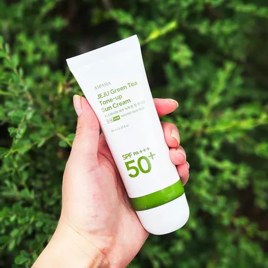 아스파시아 제주 녹차 톤업 선크림, SPF50+ PA+++, 70ml, 1+1 구성, 총 2개