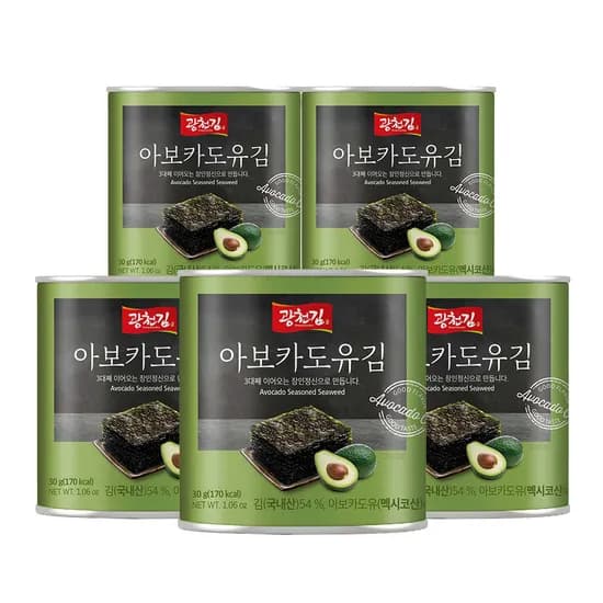 광천김 아보카도유김 30g 5캔