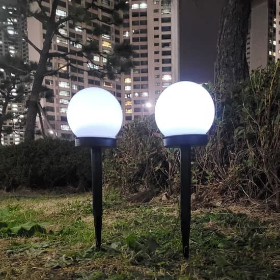 태양광 자동 정원등, 백색, 2개